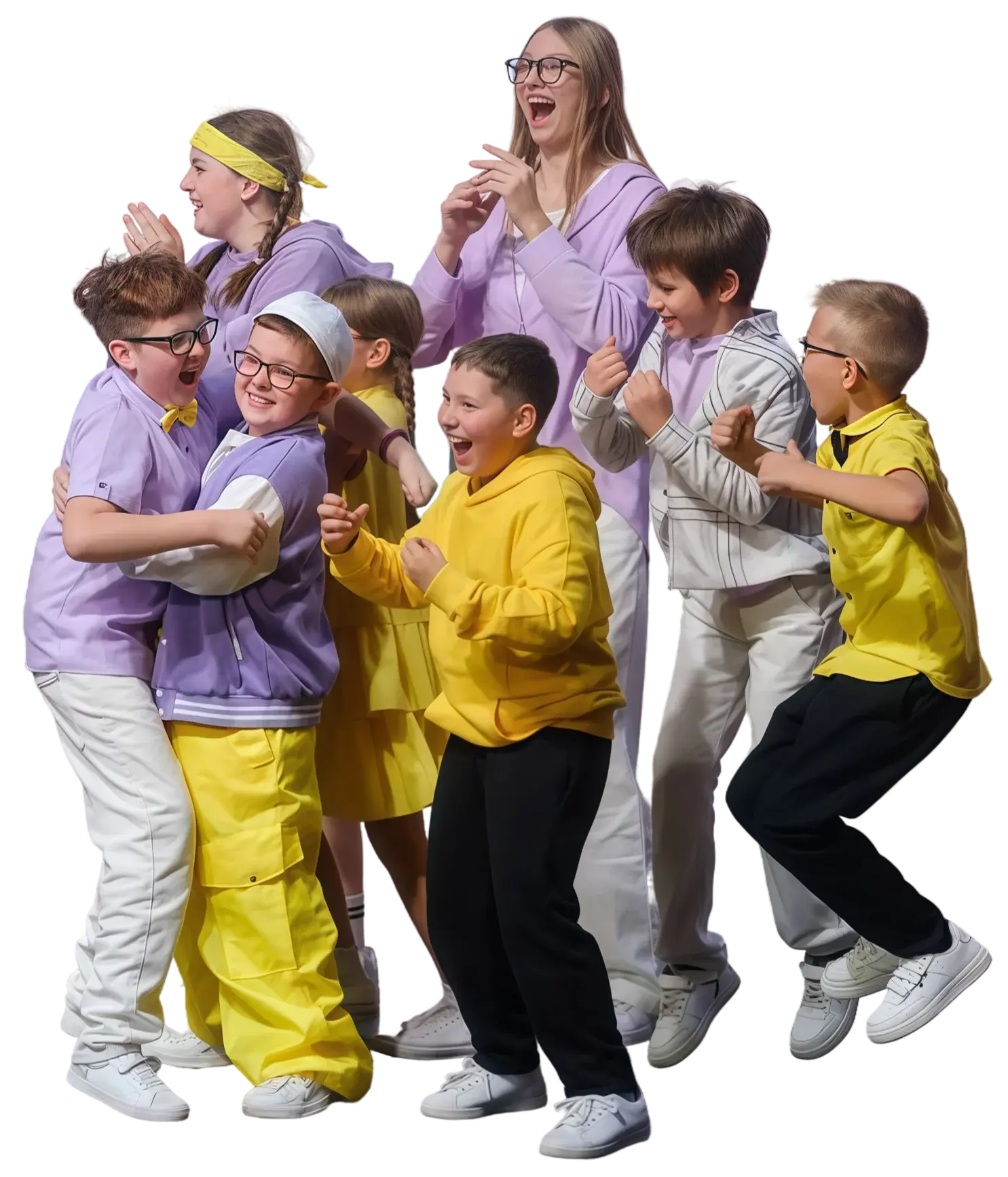 Дети в действии на сцене COMEDY KIDS